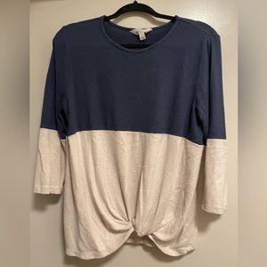 Colorblock 3/4 Sleeve Top Size L